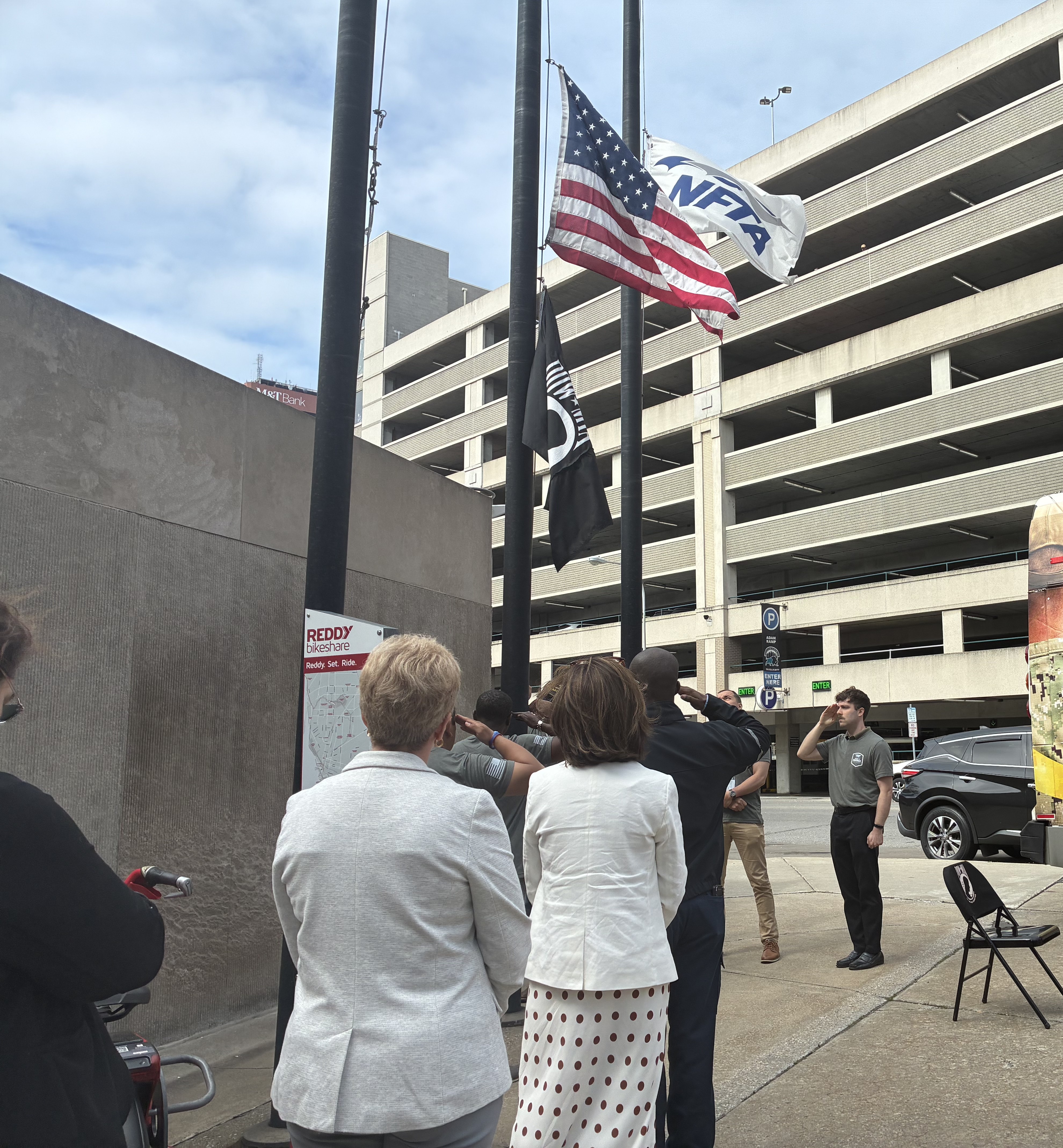 NFTA Holds Memorial Day Flag-Lowering Ceremony to Honor Fallen Service Members