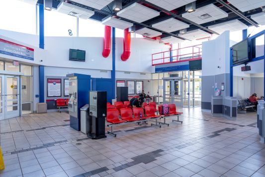 Interior view of Niagara Falls Transportation Center Entrance 