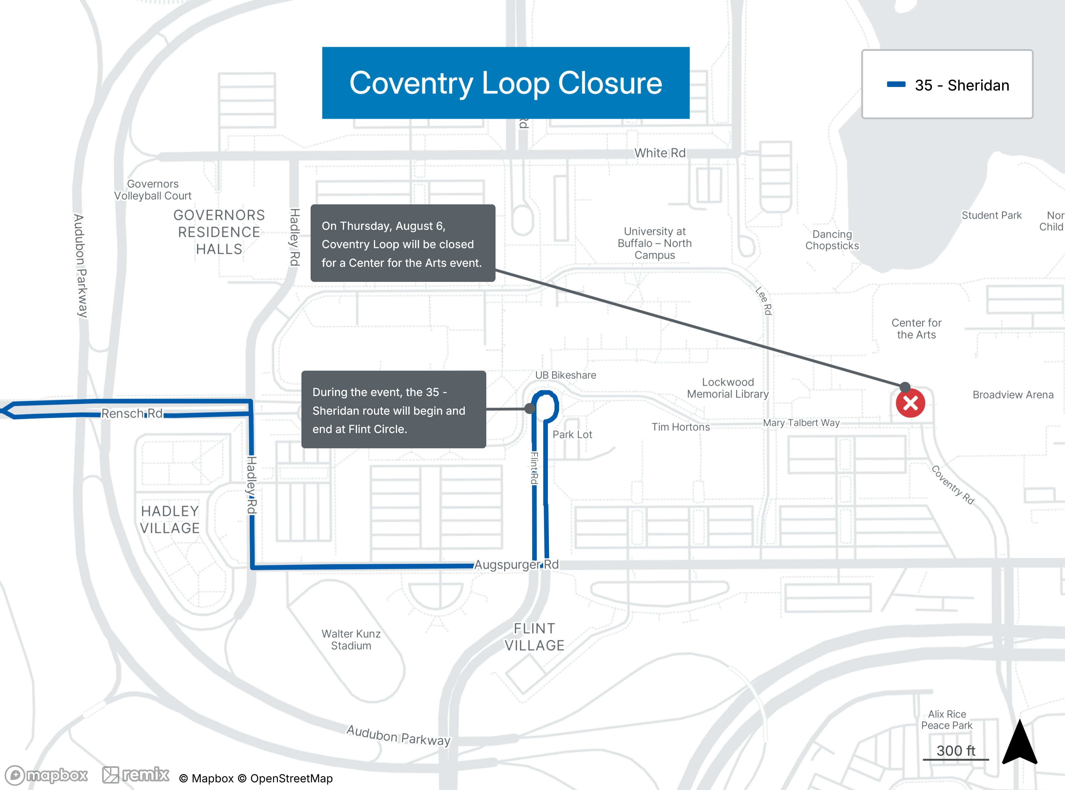 Coventry Loop Closure Reroute Map