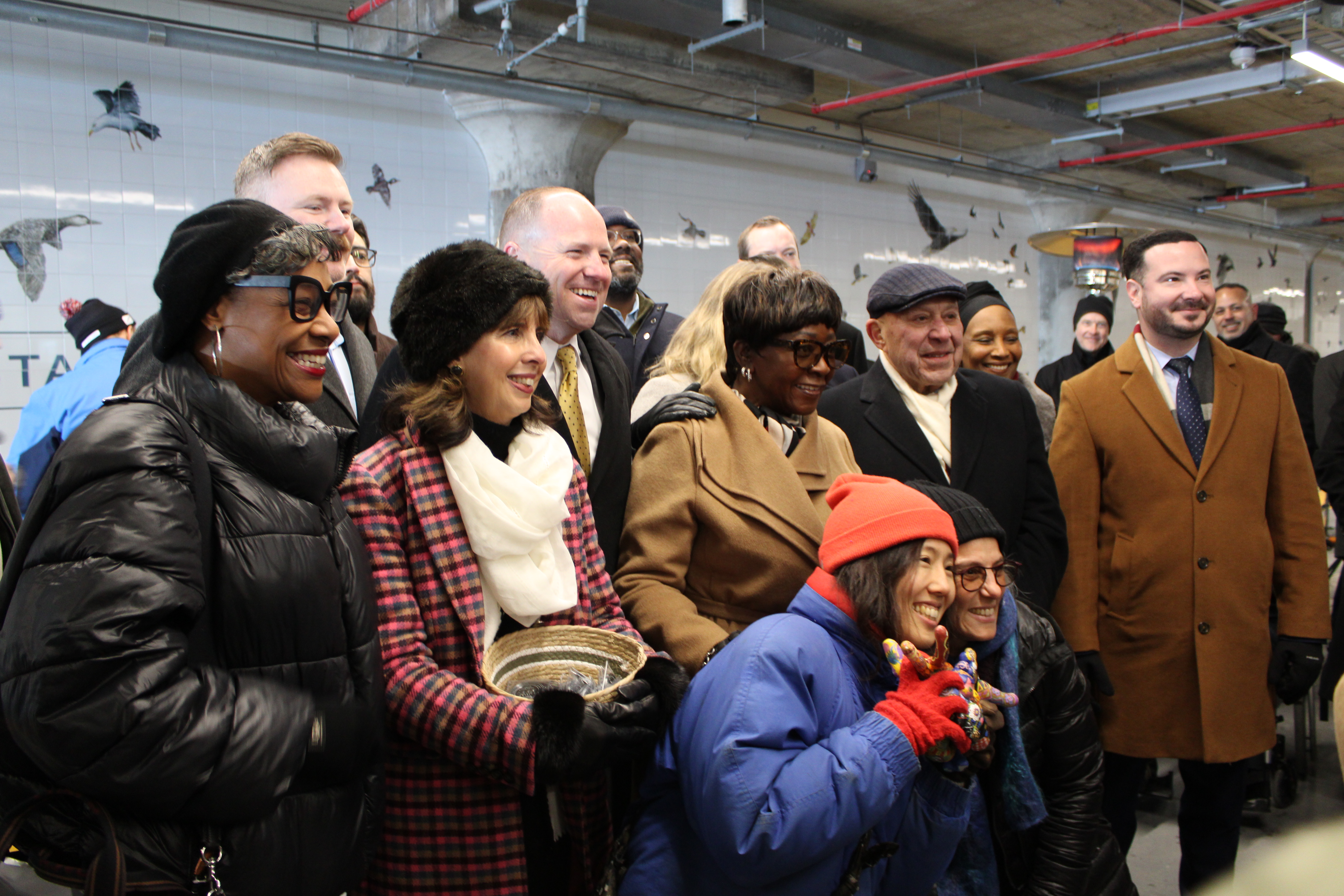 NFTA Executive Director Kim Minkel poses with officials and DL&W artists Harumo Sato & Joan Linder