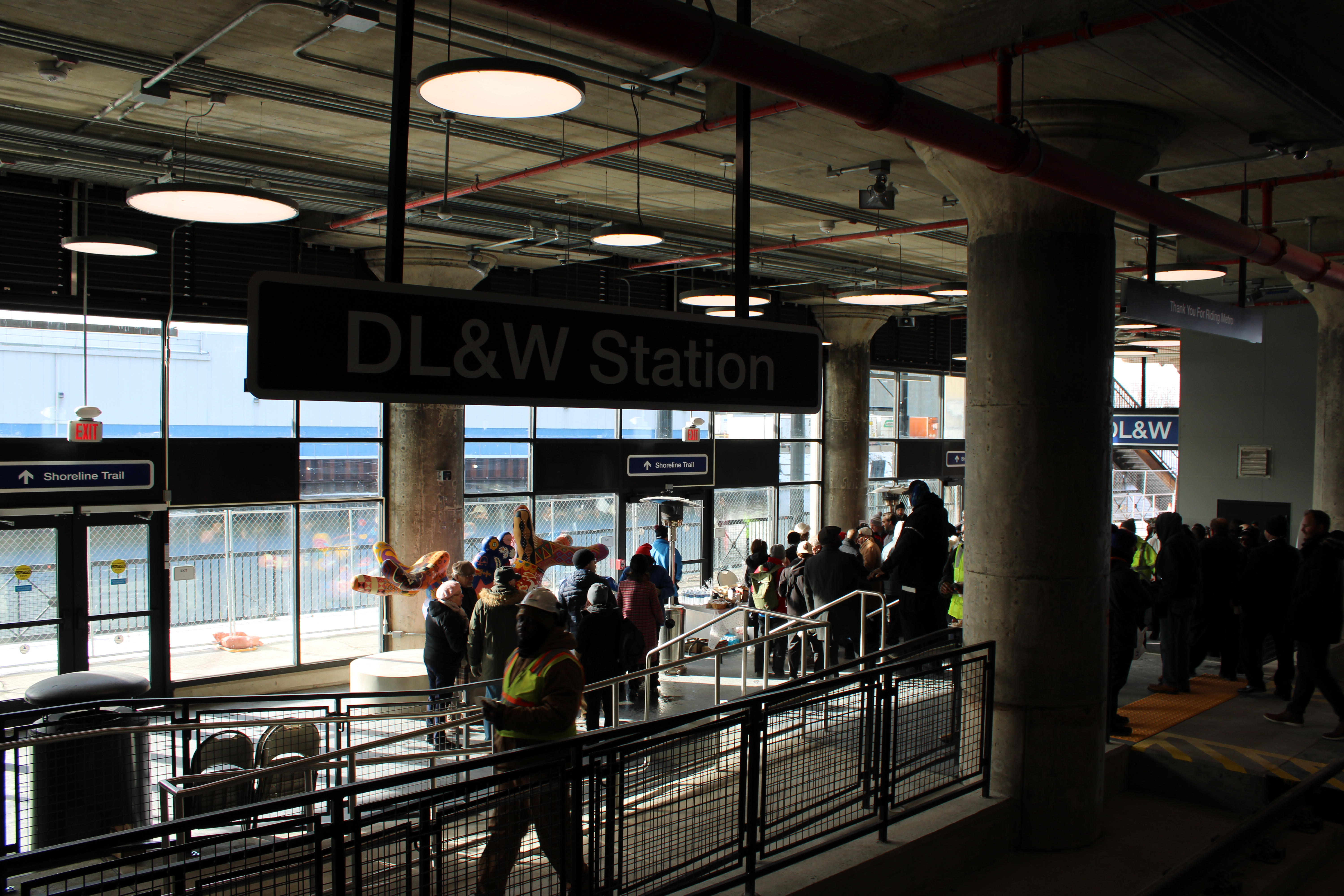 View of the lobby from station platform 